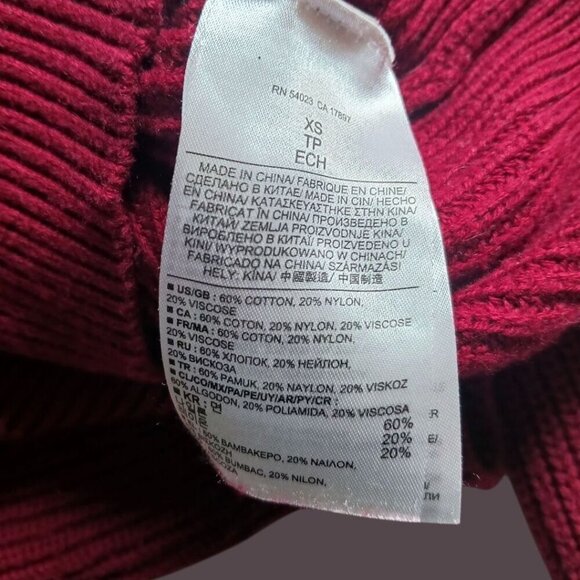 Banana Republic Womens Fuchsia Ribbed Sweater With Back Zipper XSmall - Picture 4 of 5